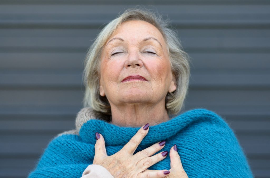 A lady Breathing